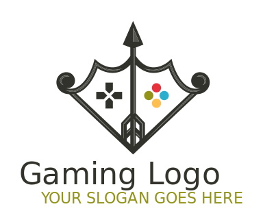 games logo arrow bow made of gaming console