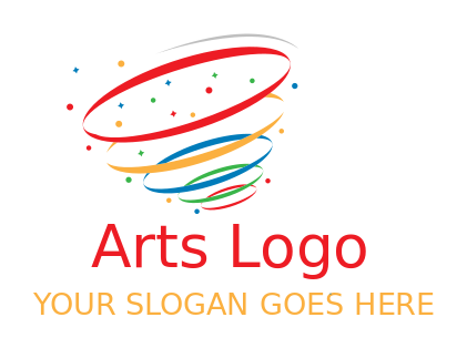 arts logo artistic ribbon forming tornado shape