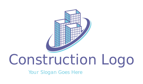 construction logo building structure in swoosh