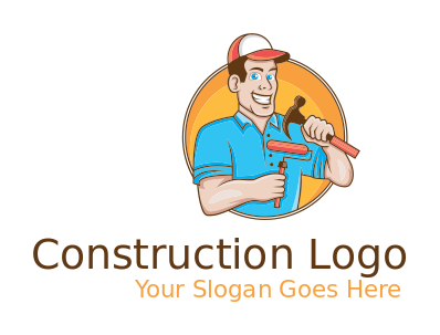 construction worker with hammer and paint brush