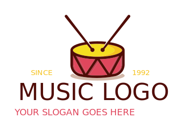 make an entertainment logo drumsticks on a drum