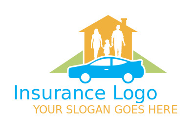 make an insurance logo family with home & car