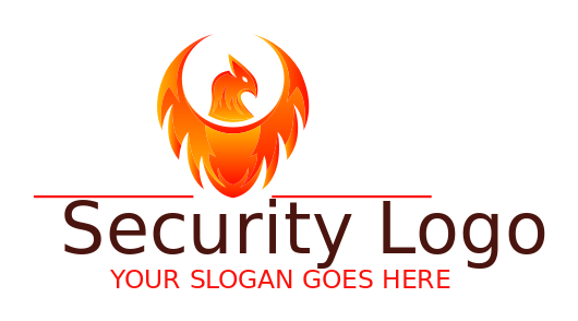 games logo phoenix head with flaming wings