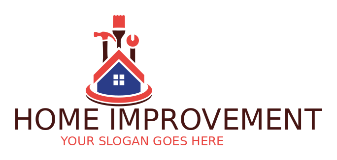 home remodeling logo roof tools paintbrush