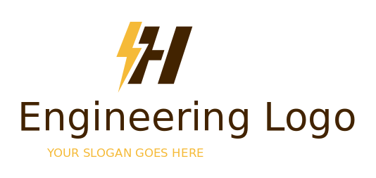 Letter H logo template with lightning bolt