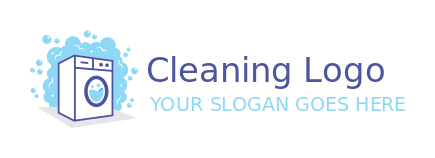 cleaning logo washing machine with bubbles