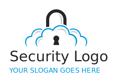 security logo icon lock merged with cloud