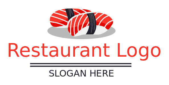 restaurant logo online two sushi rolls