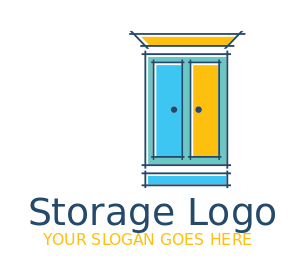 storage logo icon line art wardrobe