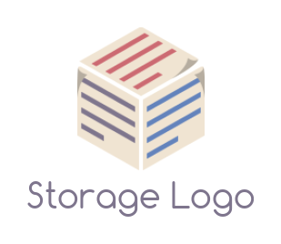 design a storage logo abstract box with lines