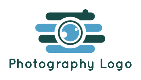 photography logo icon abstract camera with lens