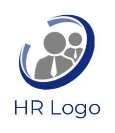 HR logo template abstract people with ties in magnifying glass