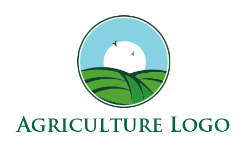 make an agriculture logo illustration farmland