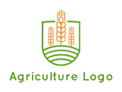 create an agriculture logo in shape of shield
