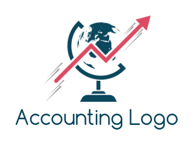 investment logo online arrow graph and globe