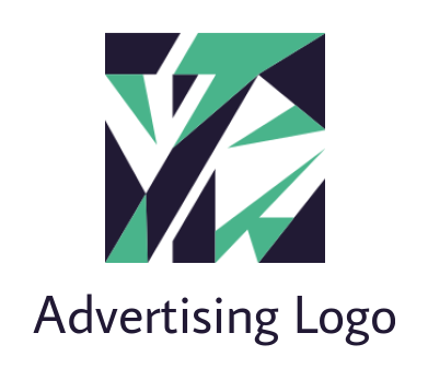 advertising logo abstract shapes in square