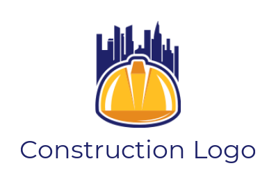 construction logo skyline on construction hat