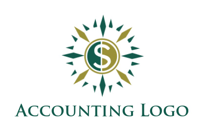 accounting logo maker diamond shape around a dollar for accounting