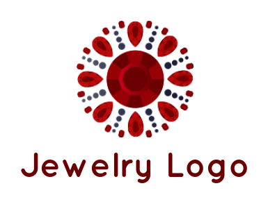 generate a jewelry logo of gemstones in circle