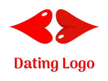 matchmaking logo maker heart shape lips in front of each other
