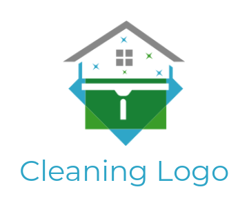 cleaning logo house with viper and stars