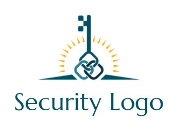 design an insurance logo key with sunrise