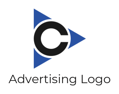 create a Letter C logo inside play button