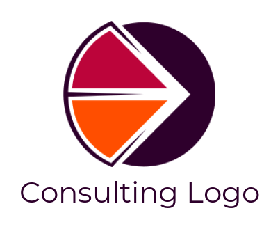 Letter E logo icon forming pie chart