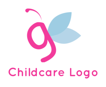 Create a letter G logo forming butterfly shape