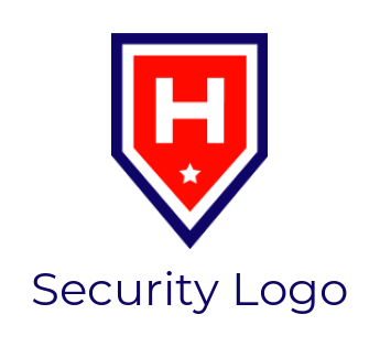 Design a Letter H logo with star inside shield