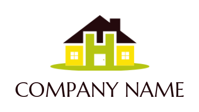 Letter H logo maker merged with house