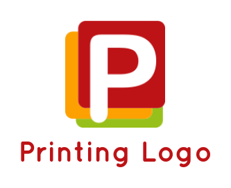 Letter P logo online inside three squares