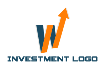 design a Letter W logo merged with arrow