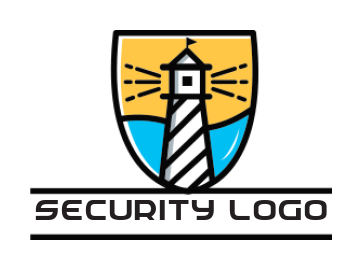 create a consulting logo lighthouse in shield