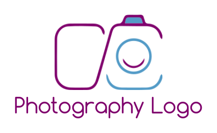 photography logo template line art camera lens