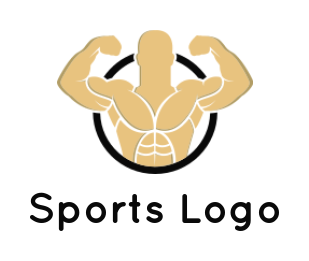 fitness logo template man with muscular body