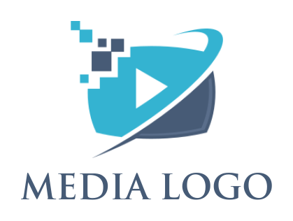 media logo icon media play symbol with pixels