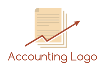 accounting logo documents with graph line