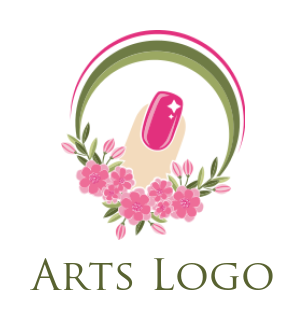 beauty logo image nail spa sparkling in flowers