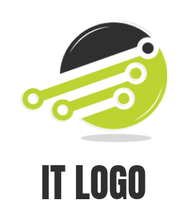 create a IT logo of a  technology wire in circle