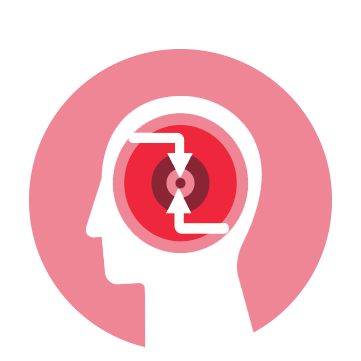arrows and circle in brain 