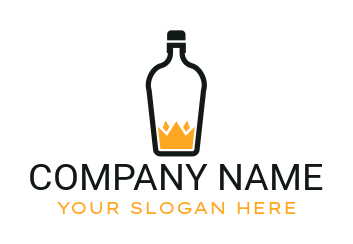 restaurant logo online bottle with crown