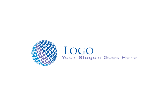 create an advertising logo dots and triangles creating globe - logodesign.net