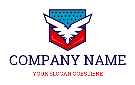 insurance logo image eagle combine with shield and stars 