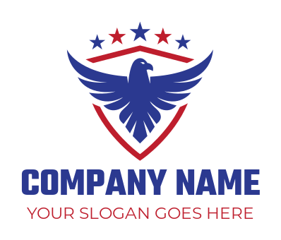 make a pet logo eagle in shield with stars - logodesign.net