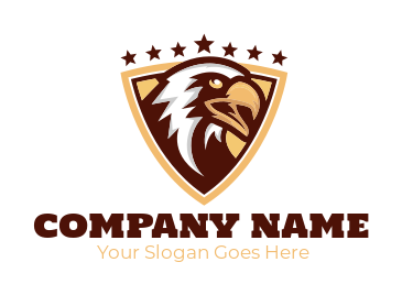 make a pet logo icon eagle with shield and stars
