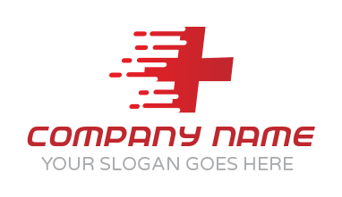 Design a medical logo of fast moving red cross - logodesign.net