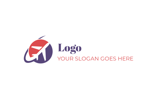 logistics logo image flying airplane with swoosh for global trade & logistics 