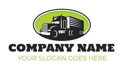 design a logistics logo half shade truck engine in oval