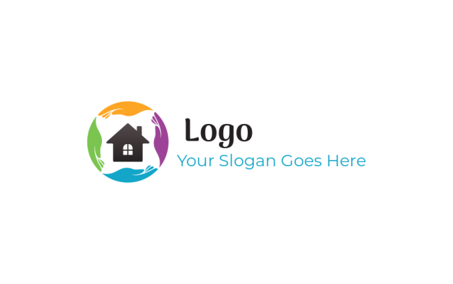 make an insurance logo hands around house - logodesign.net